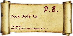 Peck Beáta névjegykártya